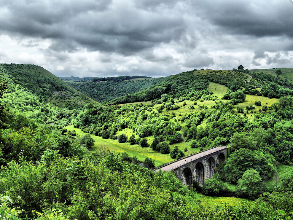 Stunning view of the Monsal Dale in Derbyshire